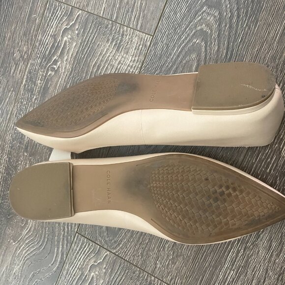 Cole Haan Tali Skimmer Bow Flat 10B Color Beige Pointed Toe - Picture 4 of 6